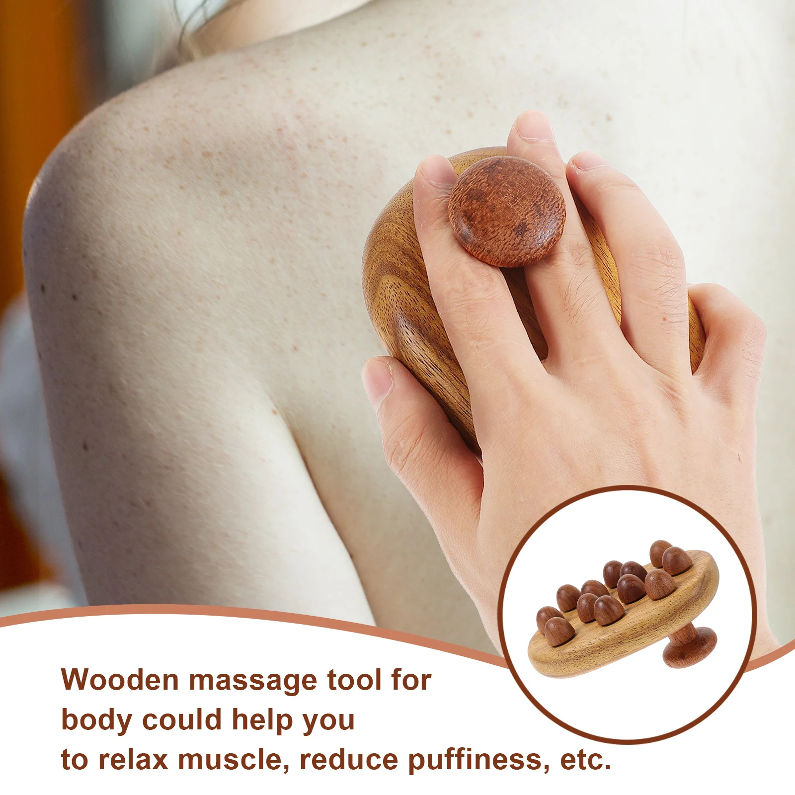 

Wood Massage Tool Lightweight Wooden Body Massager Brush Smooth Surface Cellulite Massager for Back Neck Foot Shoulder Thigh