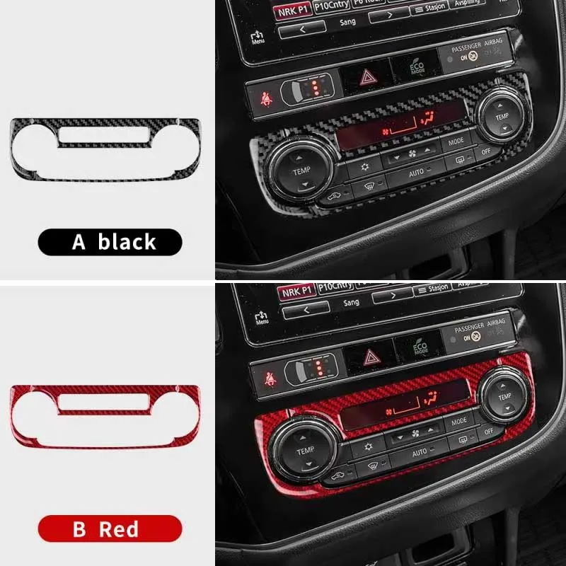 

For Mitsubishi Outlander 2013-2020 2021 Real Soft Carbon Fiber Sticker LHD RHD Car Central Control Multi-function Button Frame