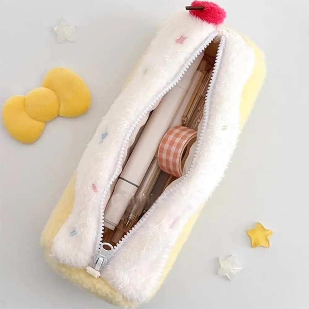 INS Pen Bag Large Capacity Blueberries/Strawberries/Cherries Pencil Case Swiss Roll Stationery Pouch Students