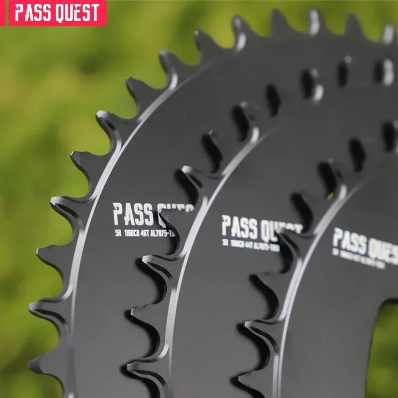 PASS QUEST SR-110 BCD (4-BOLT AERO) ROUND AERO NARROW WIDE CHAINRING