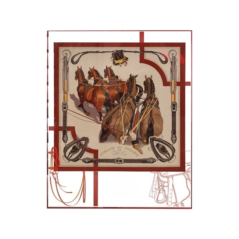 French medieval acrylic silk scarves atmospheric high-end living room hanging paintings light luxury entrance entrance