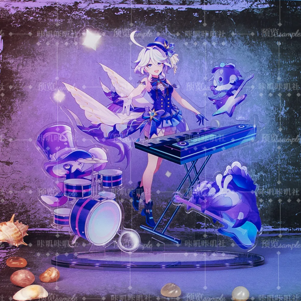 

Anime Game Genshin Impact Furina Focalors Acrylic Stand Figure Model Plate Cosplay Badge Laser Ticket Tabletop Decoration
