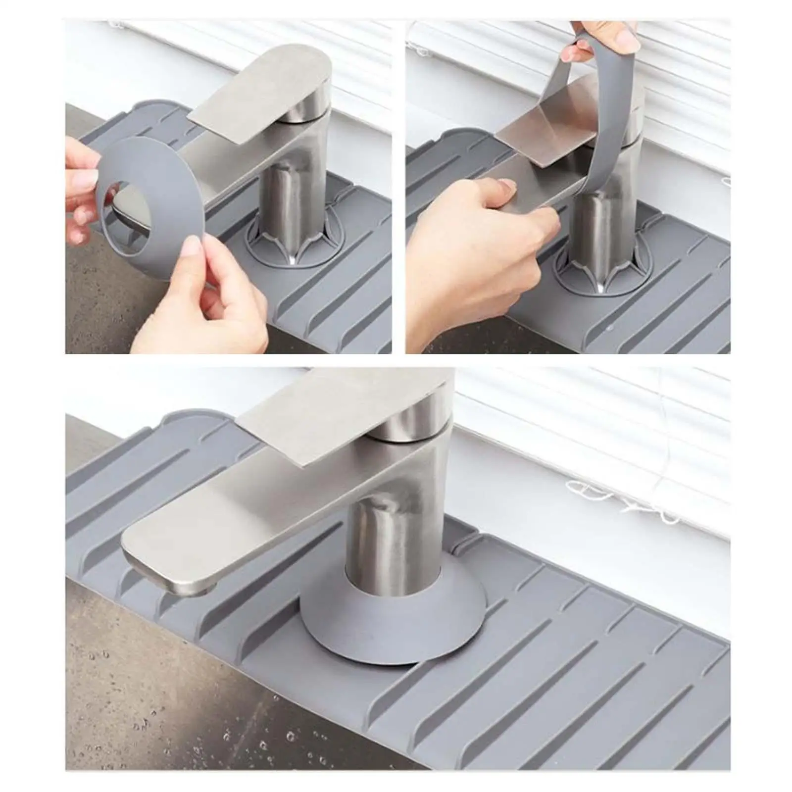 

Anti Splash Silicone Faucet Splashing Guard Water Retaining Pad Soft Easy Clean for Kitchen Bathroom Sink