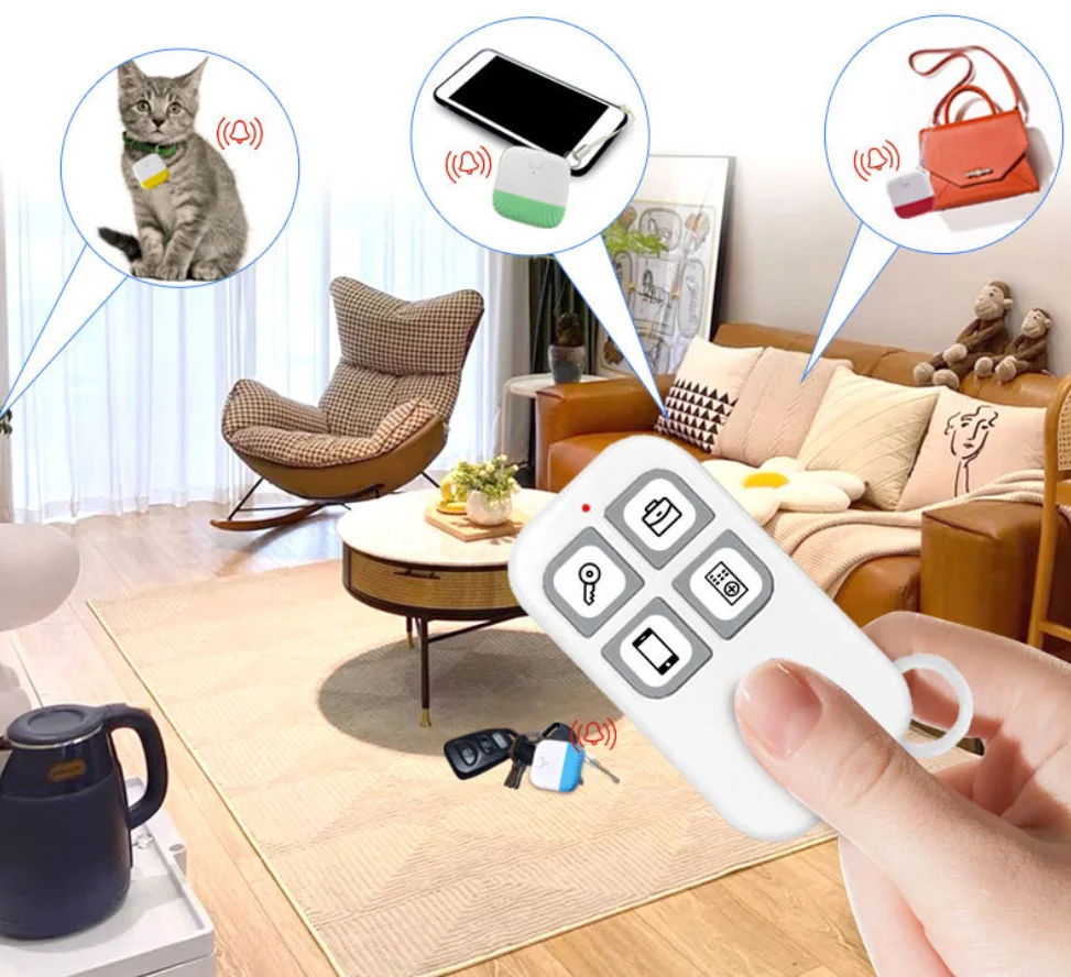 5 Kleuren Nieuwe Key Finder Mobiele Telefoon Portemonnee Sleutelhanger Lange Stand-By Hoog Geluid Alarm Afstandsbediening Led Licht Voor Portemonnee Tassen Telefoon