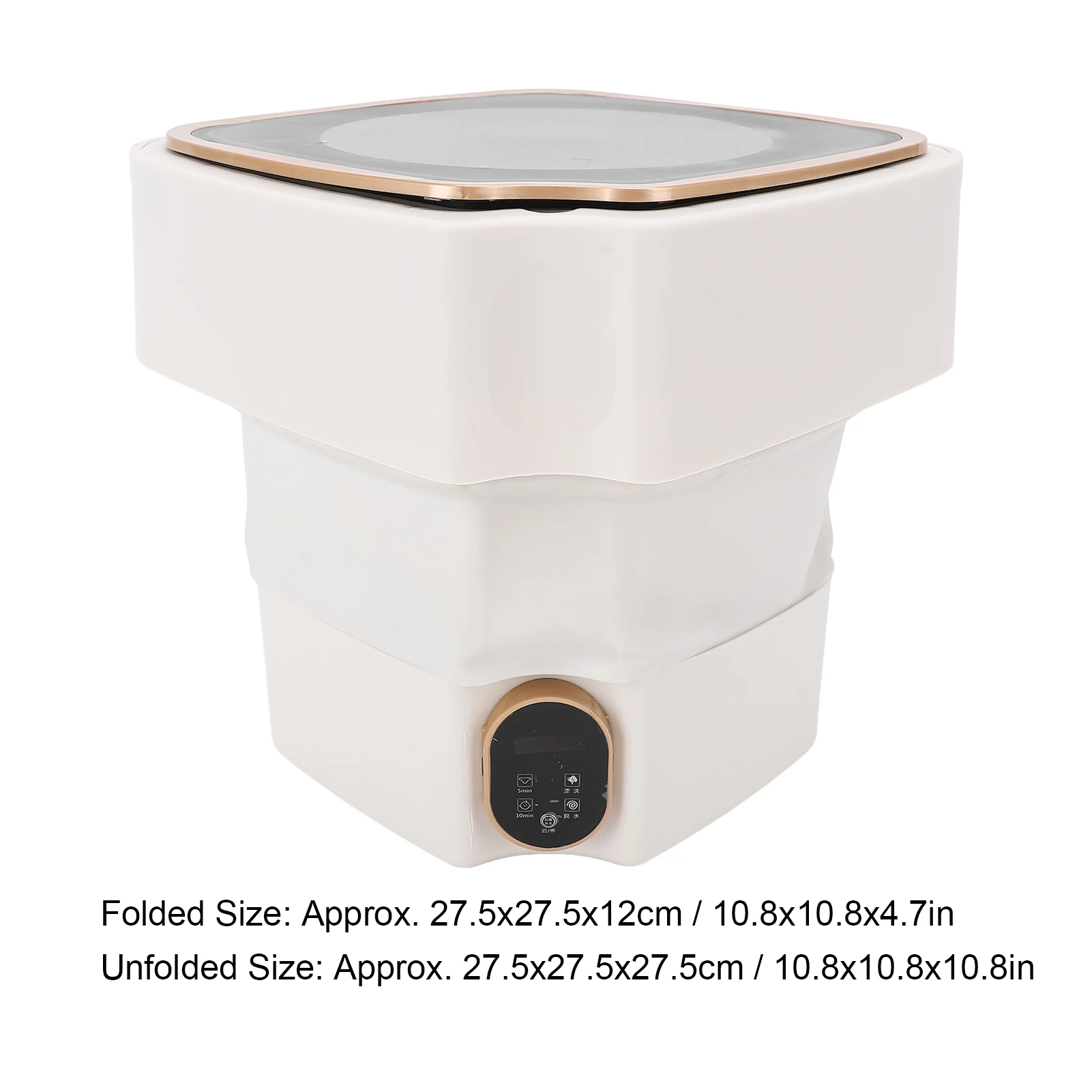 Lavadora portátil de 18L, lavadora plegable de limpieza profunda totalmente automática con manguera de drenaje para apartamento, dormitorio, Hotel