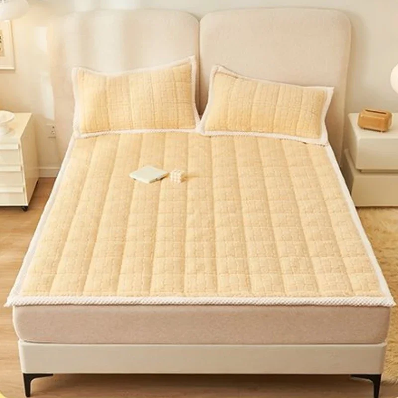 Winter Thick Warm Soft Mattress Toppers Japanese Luxury Bed Sheet Thin Tatami Mat Double Bedspread Fold Non-slip Mattress Cover