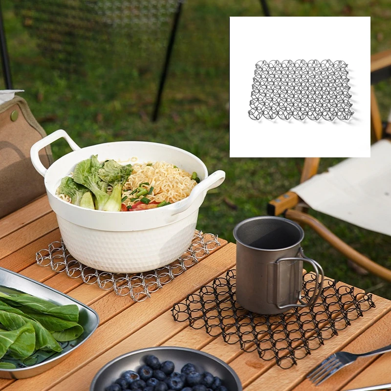 

Stainless Steel Insulation Pad Outdoor Anti Scalding Table Pad Camping Pot Pads Metal Heat Resistant Used For Tea Pots Tableware