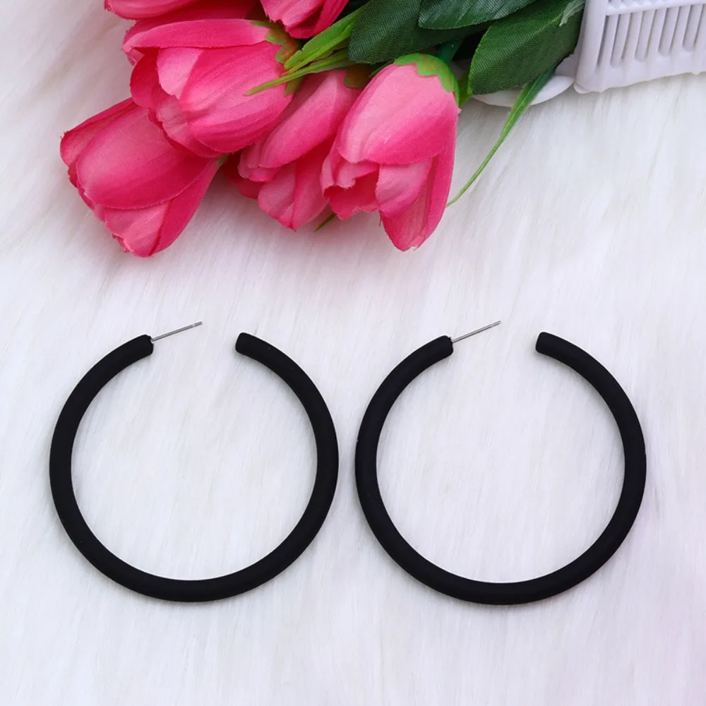 1 pair Fashion Acrylic Circular Earrings Circle Round Ear Jewelry Jewelry Popular Accessories Women