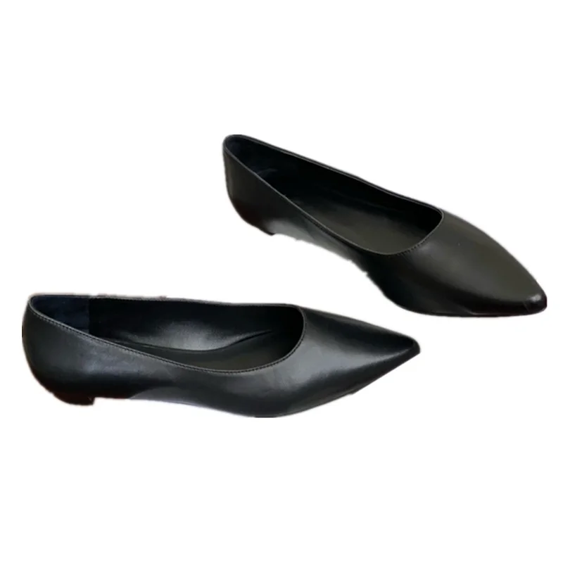 

Withered Top quality Nappa Sheepskin Slip On Loafers Shoes Minimalist Cat Heel Shoes French Elegant Women's Commuting Shoes