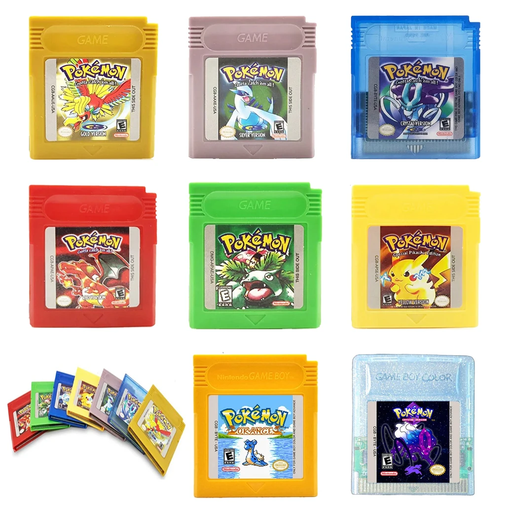 

GBC Card 16 Bit Video Game Cartridge Console Card for Gameboy color Classic Game Collect Pokemon Soul Crystal Orange Gold Silver