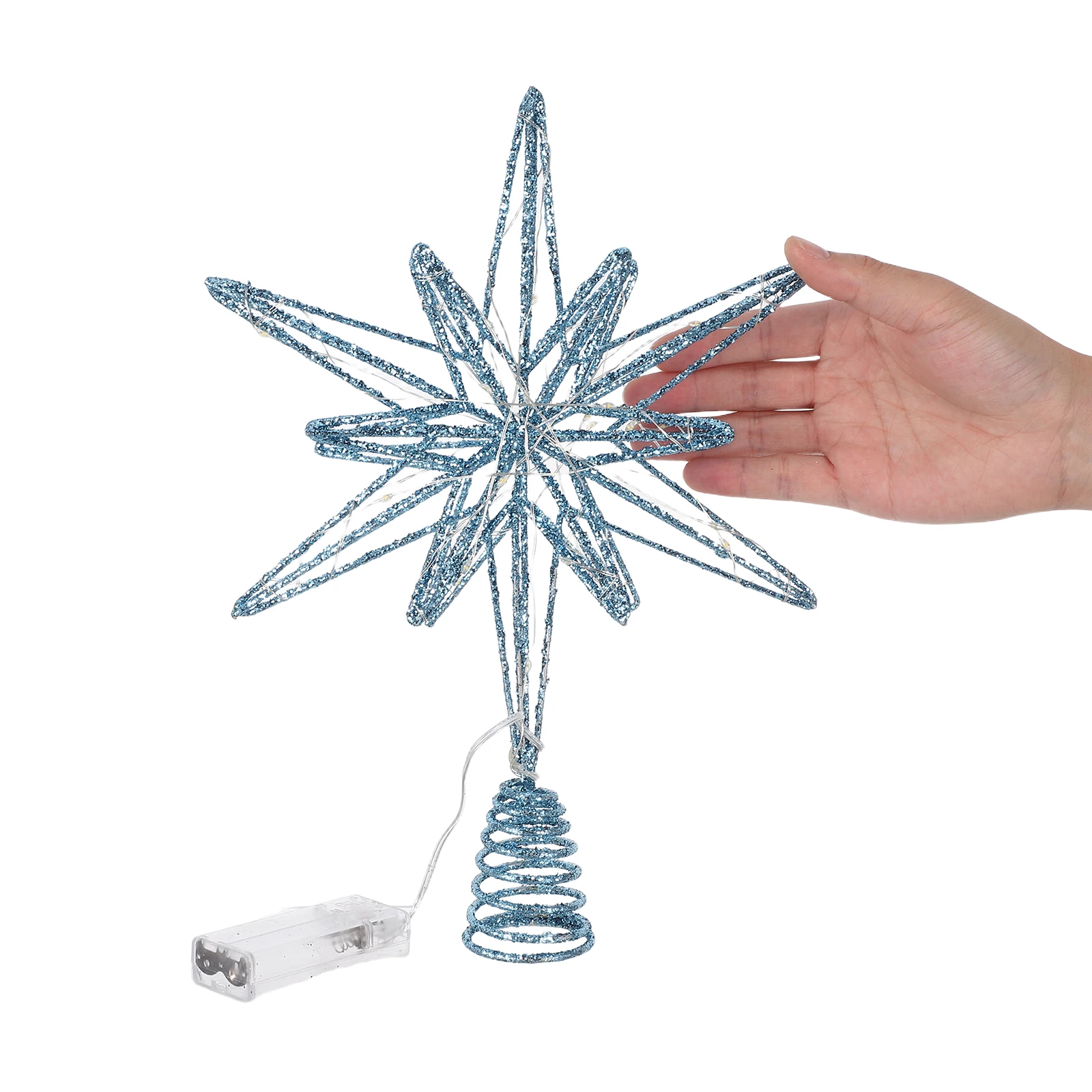 

Christmas Tree Star Topper Lighted Metal Wire Star 30 LED Lights Decorative Treetop Lamp Rustic Farmhouse Xmas Tree Ornament