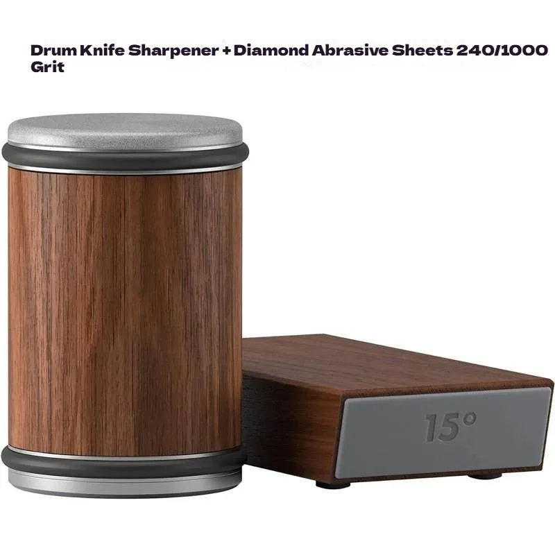 

Knife Sharpener Rolling Magnetic Knife Holder Diamond Sharpening Stone Kit with 15 and 20 Degrees Angle Roller Kitchen Accessory