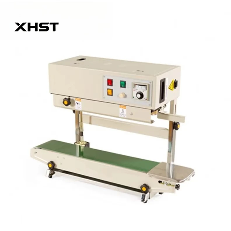 

FR-900V Continuous Vertical Film Band Sealer Machine Plastic Bags Automatic Foil Pouch Sealing Machine with Date Printing