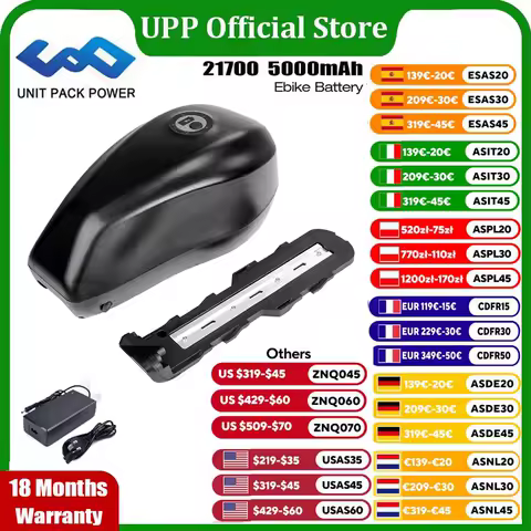 Downtube EBike Battery Tank 21700 48V 35Ah 52V 30Ah 19.2Ah 36V 43.2Ah E-Bike Bicycle Escooter for 350W 500W 750W 1500W 1500W