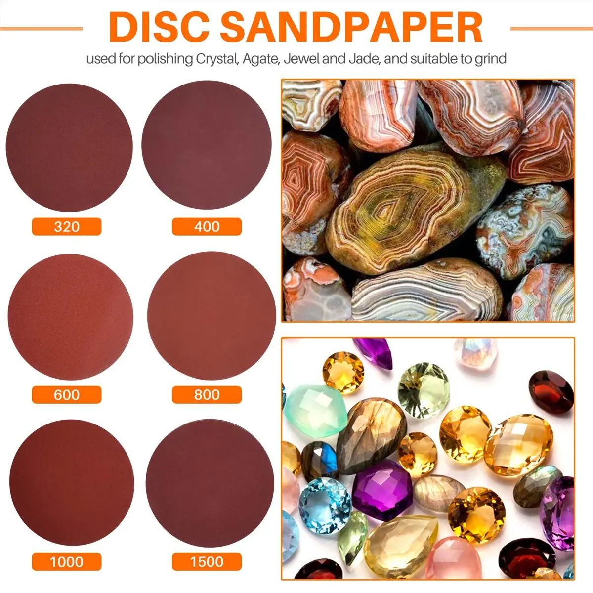 

30PCS 5 inch 125mm Round Sandpaper Disk Sand Sheets Grit 320/400/600/800/1000/1500 Hook & Loop Sandi
