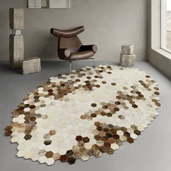 Genuine Cow Fur Oval Carpet For Bedroom Customize Rugs Living Room Home Decor Floor Mats Modern Sofa Coffee Table Large Area Rug