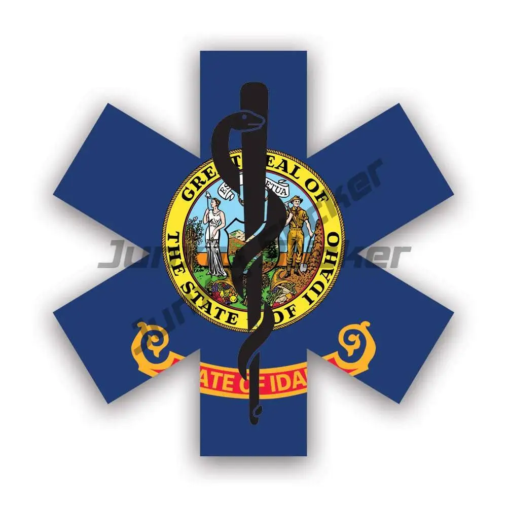 

Idaho Star of Life American Ems Emt аварийная наклейка IDAHO печать деревенский код овальная УФ-защита наклейка для бампера двигателя ноутбука