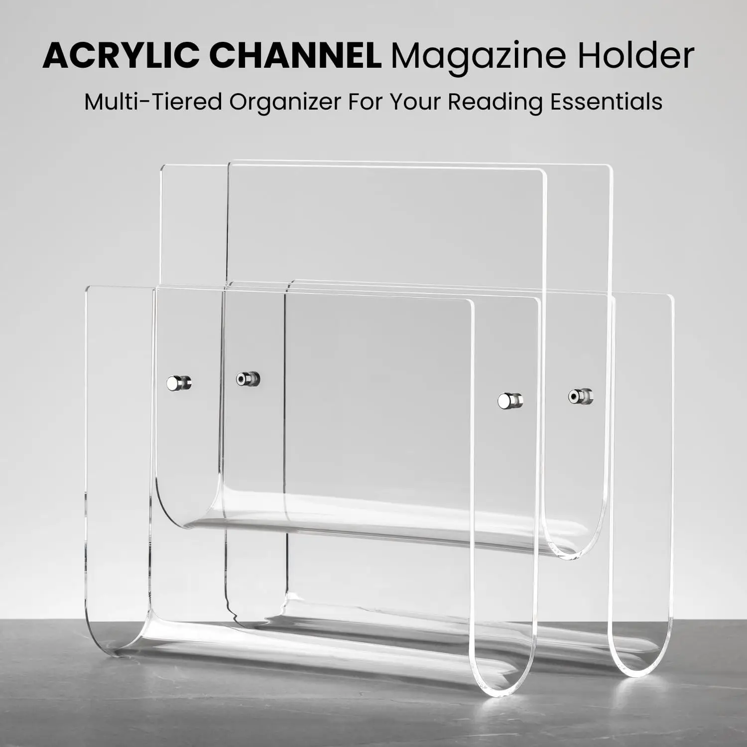 Torre & Tagus Clear Acrylic Magazine Holder - 11.5