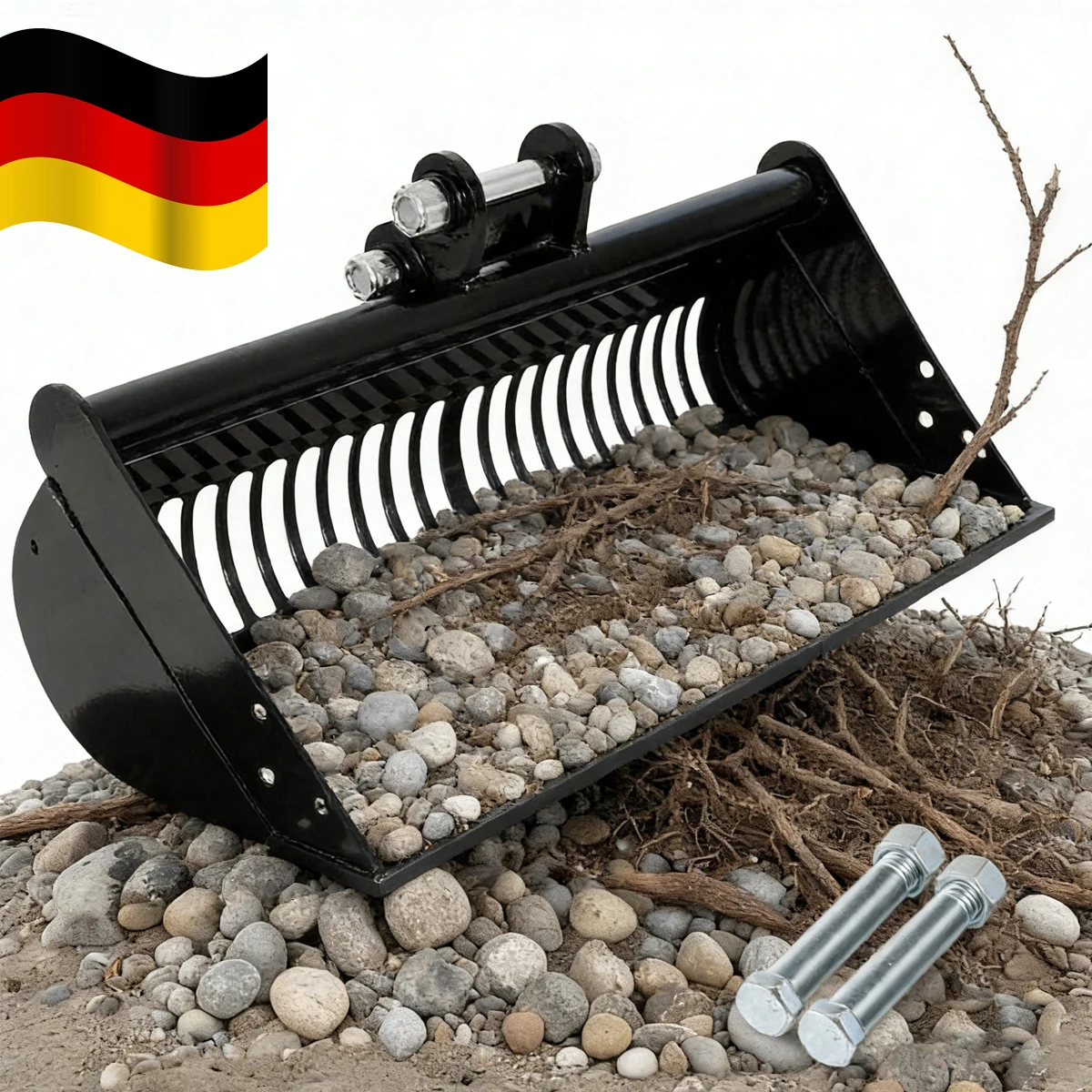 Image of Deutschland Versand 600/800mm Mini-Bagger Siebschaufel für Mini-Bagger, Sand- und Bodensiebschaufel zur Materialfiltration