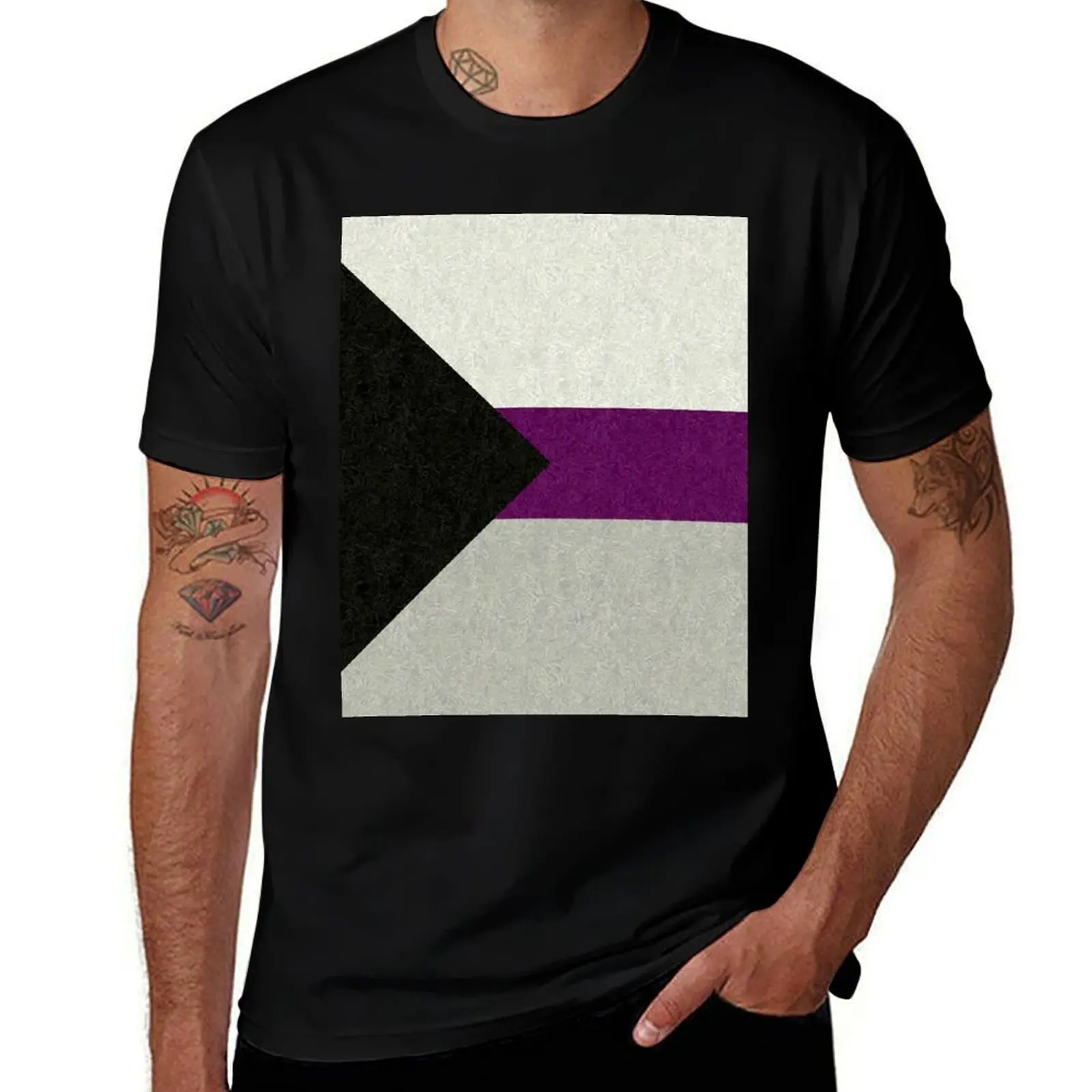 

Demisexual Pride Flag Colored Background T-Shirt t shirt man cotton anime tshirt