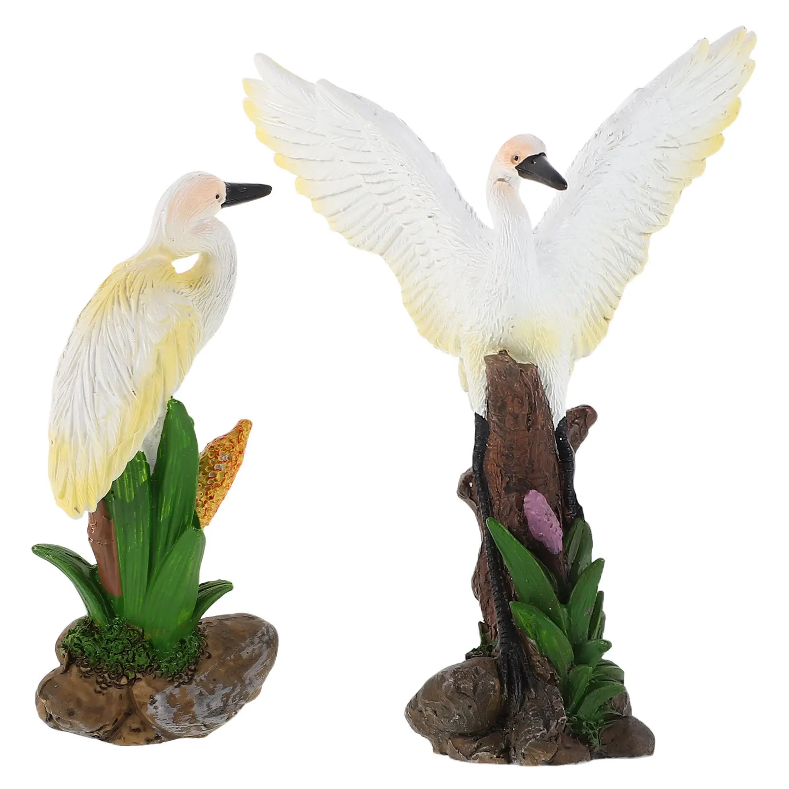

2Pcs Resin Ornament Realistic Bird Sculpture Micro Landscape Garden Home Desktop Decorative Accessories Garden Decor