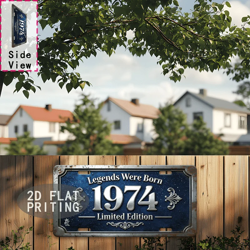 2D Flat - 2D Panel-[Launched] 1pc 2D Panel 12 X 6 Inch Sign, Limited Edition Retro Legend, Born in 1974 | 2D Flat Printed Sign,