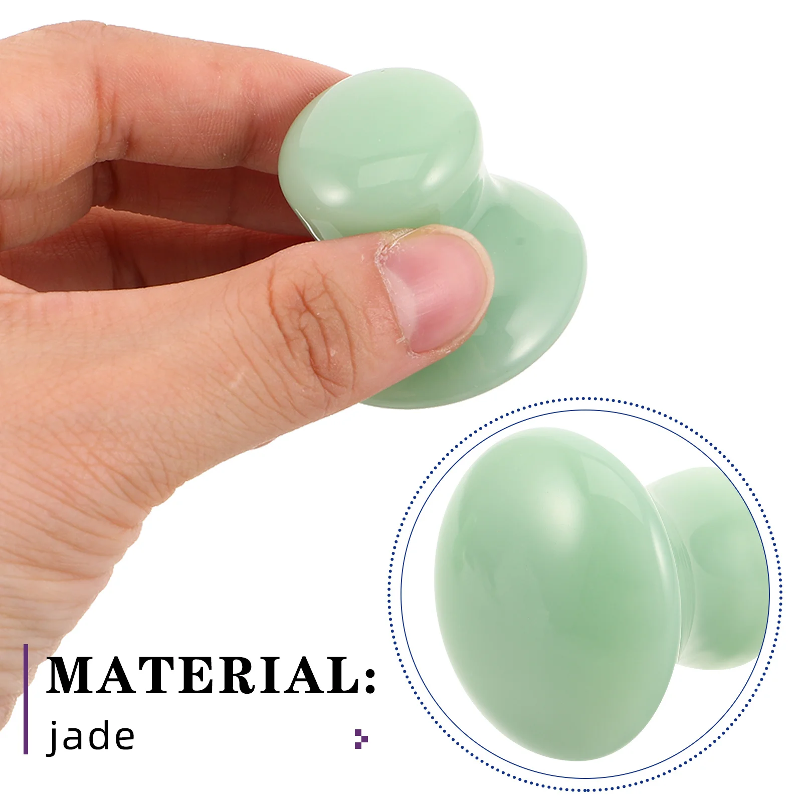 เครื่องมือขูดหน้าหยก 2 ชิ้น รูปทรงเห็ด สำหรับดูแลผิวหน้า นวดหน้า ขูดผิว ลดรอยคล้ำใต้ตา เครื่องนวดหน้า กัวซา