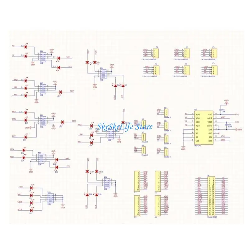 

E65E для RPI GPI GPIO LED Board PCF8591 Модуль встроенный светодиод