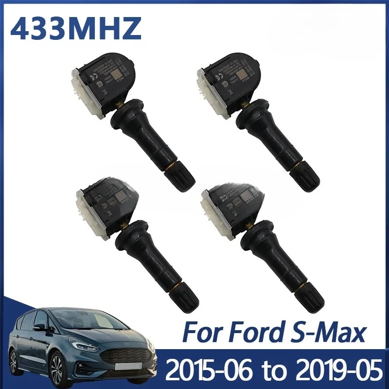 

4 шт. датчик TPMS для Ford S-Max 2015-2019, датчик контроля давления в шинах F2GT-1A180-CB 433 МГц