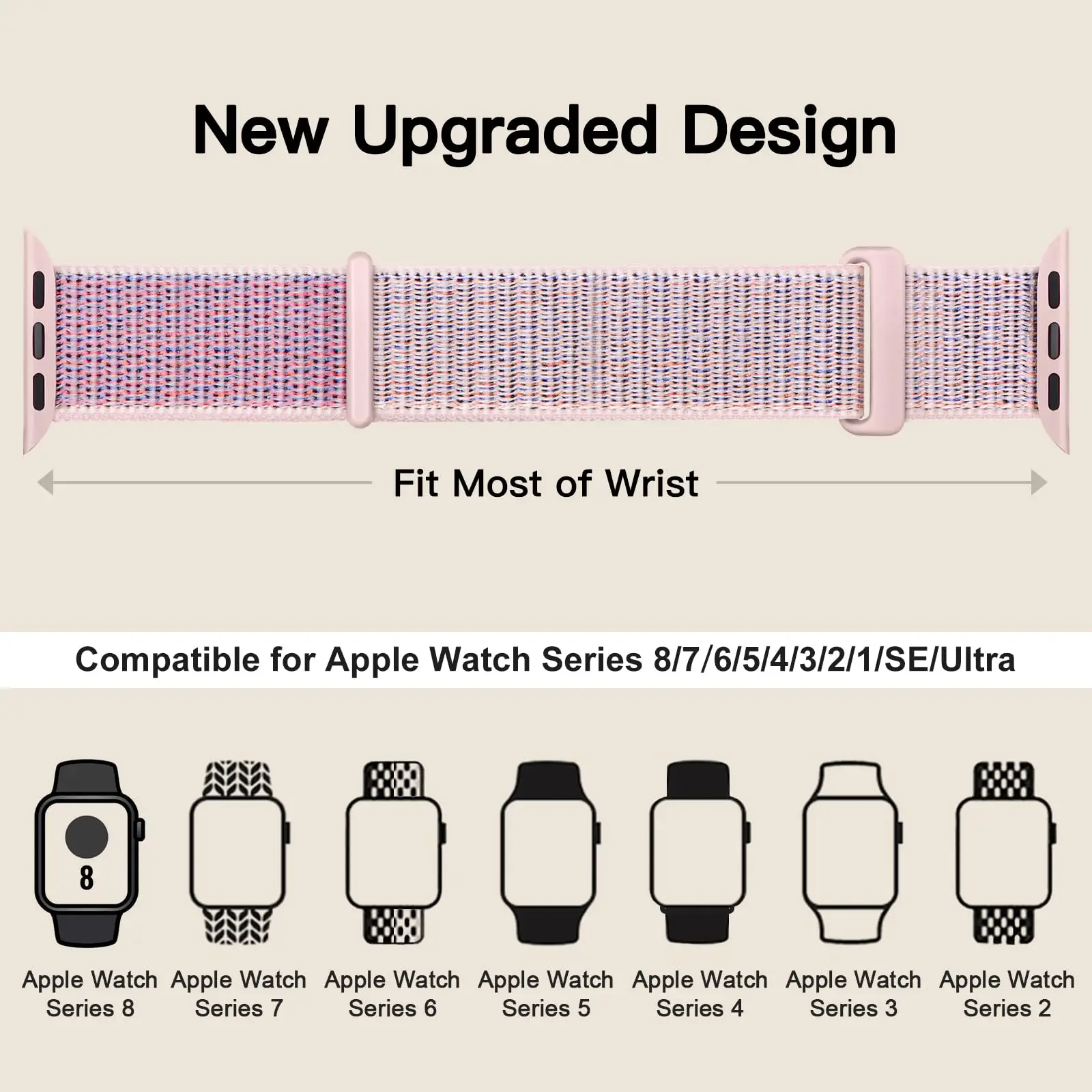 Nylon-Schlaufenarmband für Apple Watch Band 40 mm 44 mm 45 mm 42 mm 41 mm 38 mm Smart-Gürtelarmband für IWatch Ultra 49 mm 8/7/6/SE/5/4/3