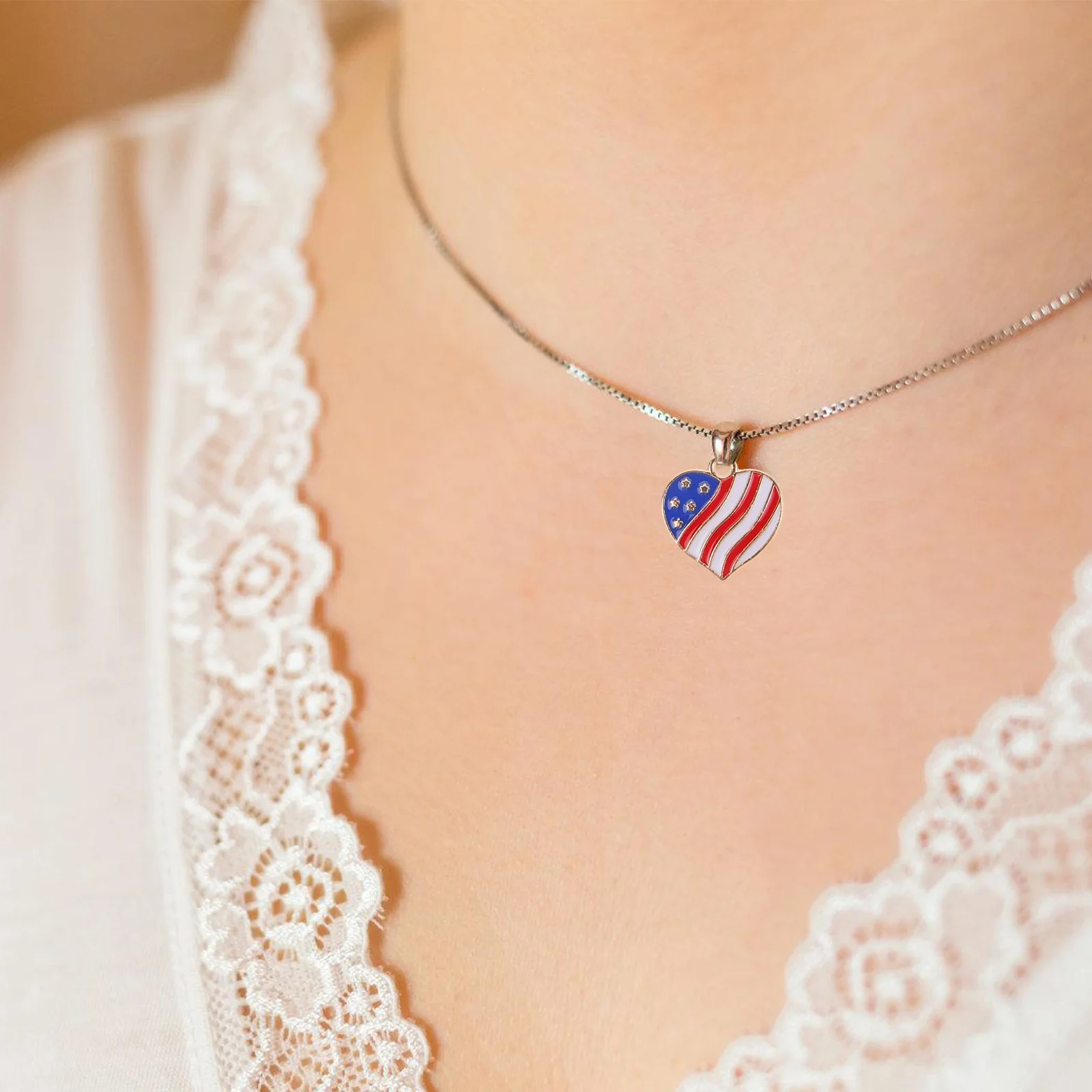 48 pezzi in lega di zinco con bandiera americana, ciondoli, risultati di gioielli creativi per orecchini fai da te, bracciali, collane, forniture artigianali
