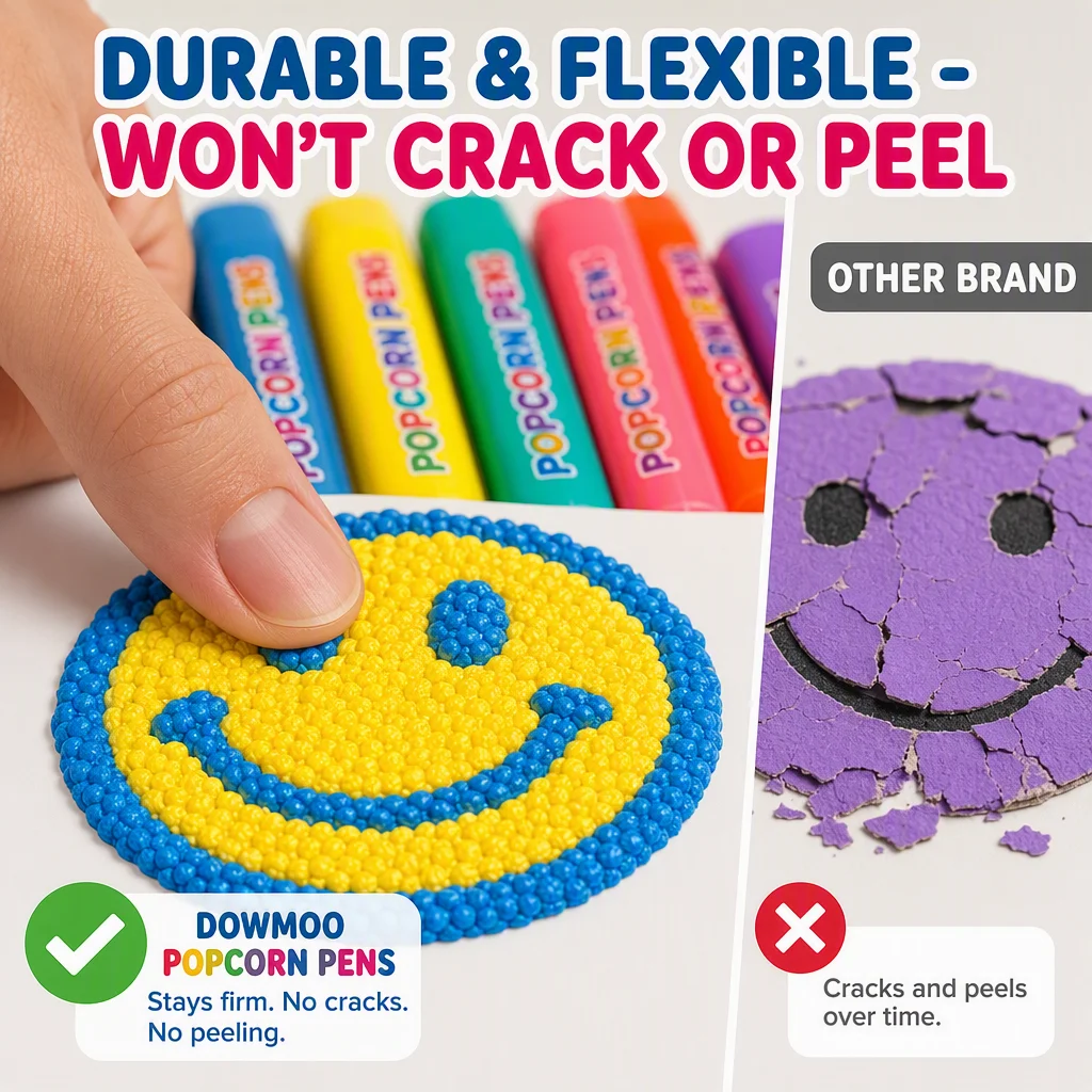 6 Color 3D Magic Popcorn Pen Set Kids Art Supplies Creative Stationery Smooth Writing Marker For DIY Painting Greeting Card view 3