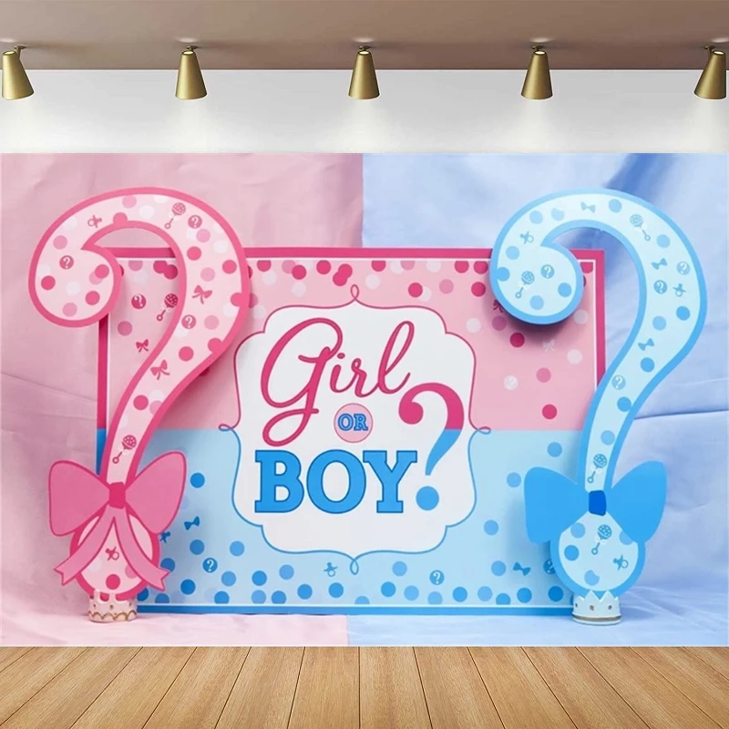 Gender Reveal Photography Backdrop Baby Shower Party Decor Background Boy Or Girl Banner Pregnancy Announcement Photo Studio