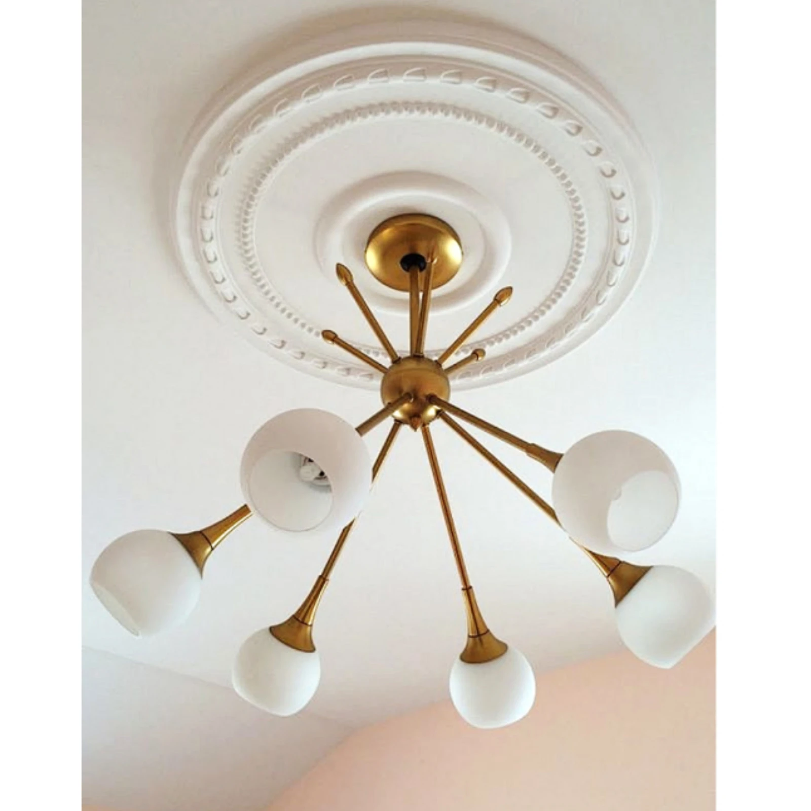 Ceiling Medallion with Beaded Border Decorative Ceiling Lamp Lamp Base Fixture Medallion Lightweight Hardware Ornamental