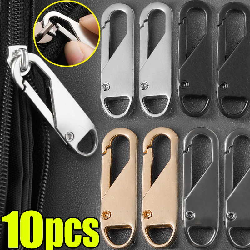 

1-10Pcs Zipper Slider Puller Instant Zipper Repair Bag Replacement Bad Buckle Travel Bag Suitcase Zipper Head DIY Sewing Craft