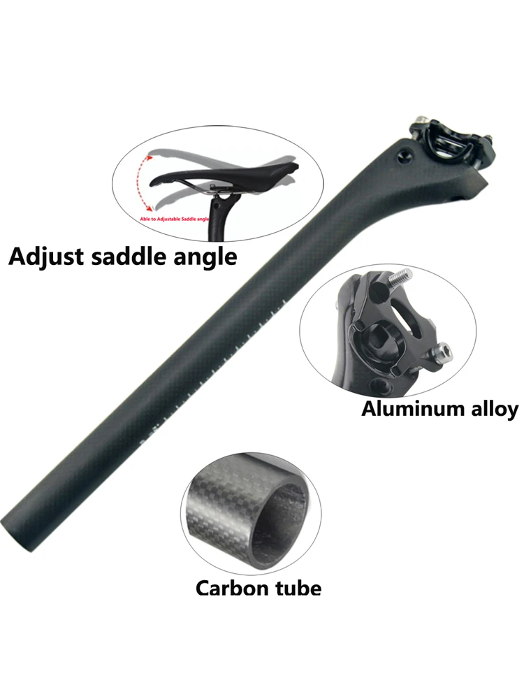 No Logo Carbon MTB Seatpost Offset 25mm Mountain Bike Seat Tube 25.4/27.2/31.6 Ultra-light Gloss/Matte Road Bicycle Seat Post