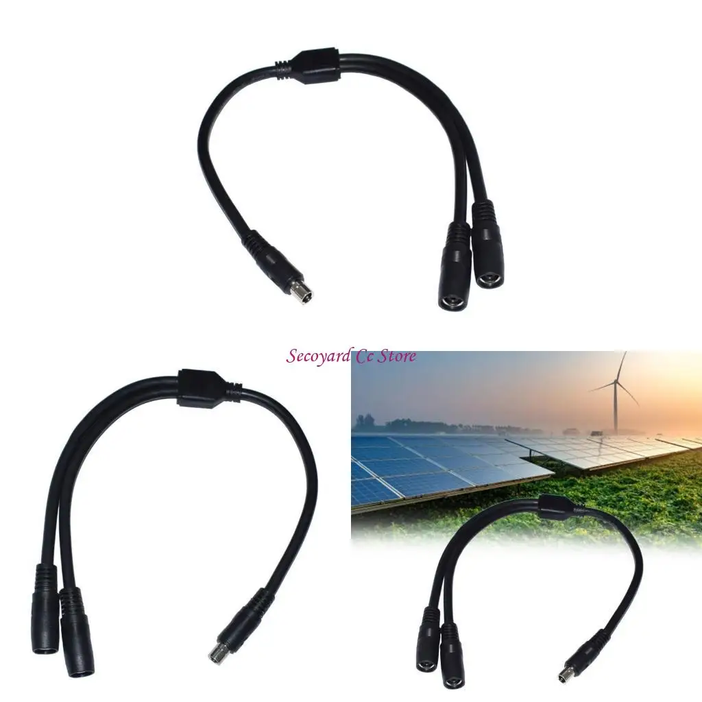 

N3UC 14AWG Solar Panel Charging Wire Y Adapter Cable DC8020 1 to 2 Connectors Power Cord for Outdoor Power Solution Black
