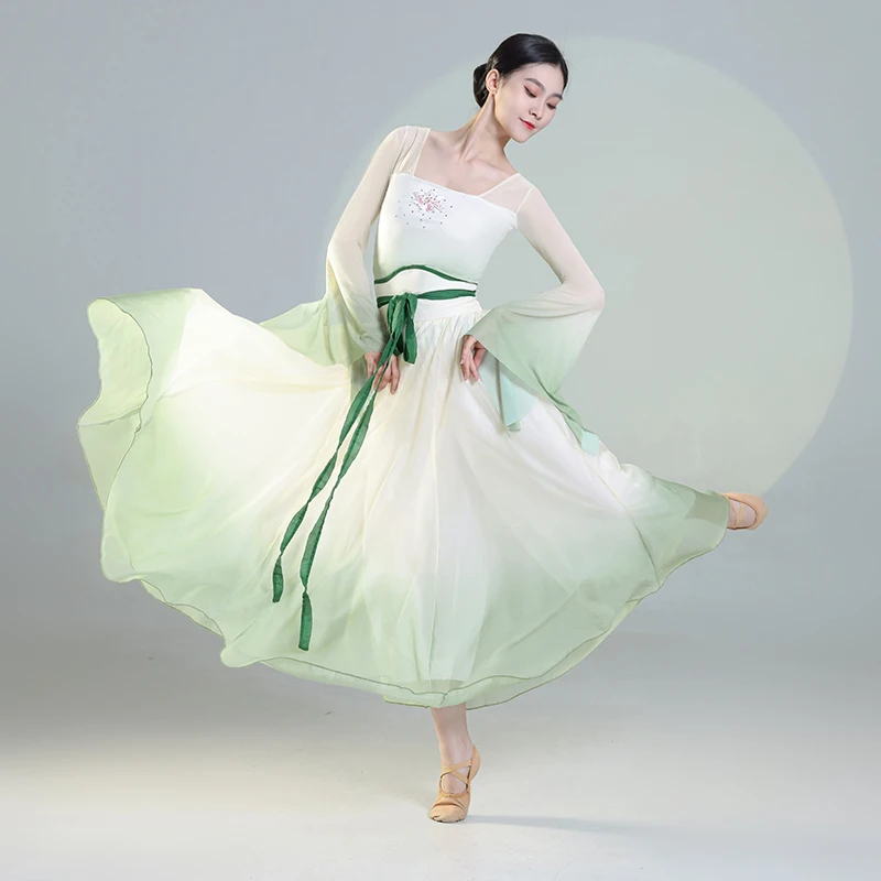 Classical Dance Costume Women Gradual Change Chinese Dance Performance Clothes Practice Fairy Flowing Ancient Wind Saree Clothes