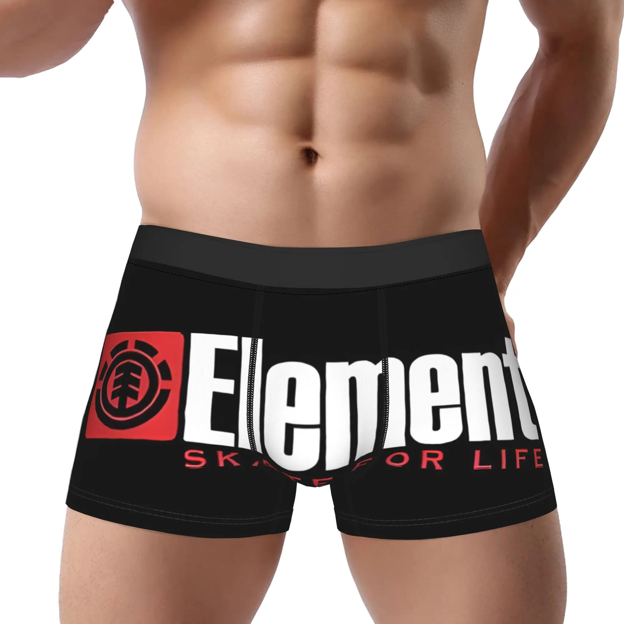 Skateboarder   Element's Underpants Breathbale Panties Men's Underwear Element Print Shorts Boxer Briefs