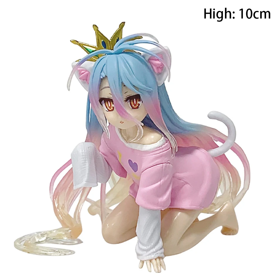 10 CM In Magazzino Orecchio di Gatto Shiro Figura Desktop Carino NO GAME NO LIFE Shiro Animazione Figure Ornamenti Collezione Modelli Giocattoli Regali