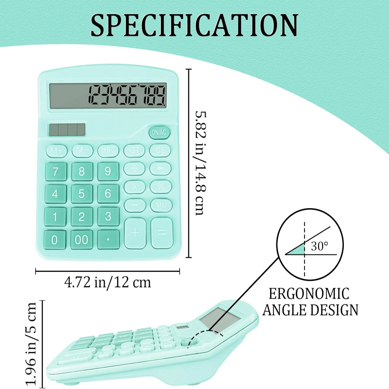 Calculator,Calculators Desktop,Desk Calculator Large Display，Battery and Solar Desktop Calculator,  Calculator Small,Big Butto