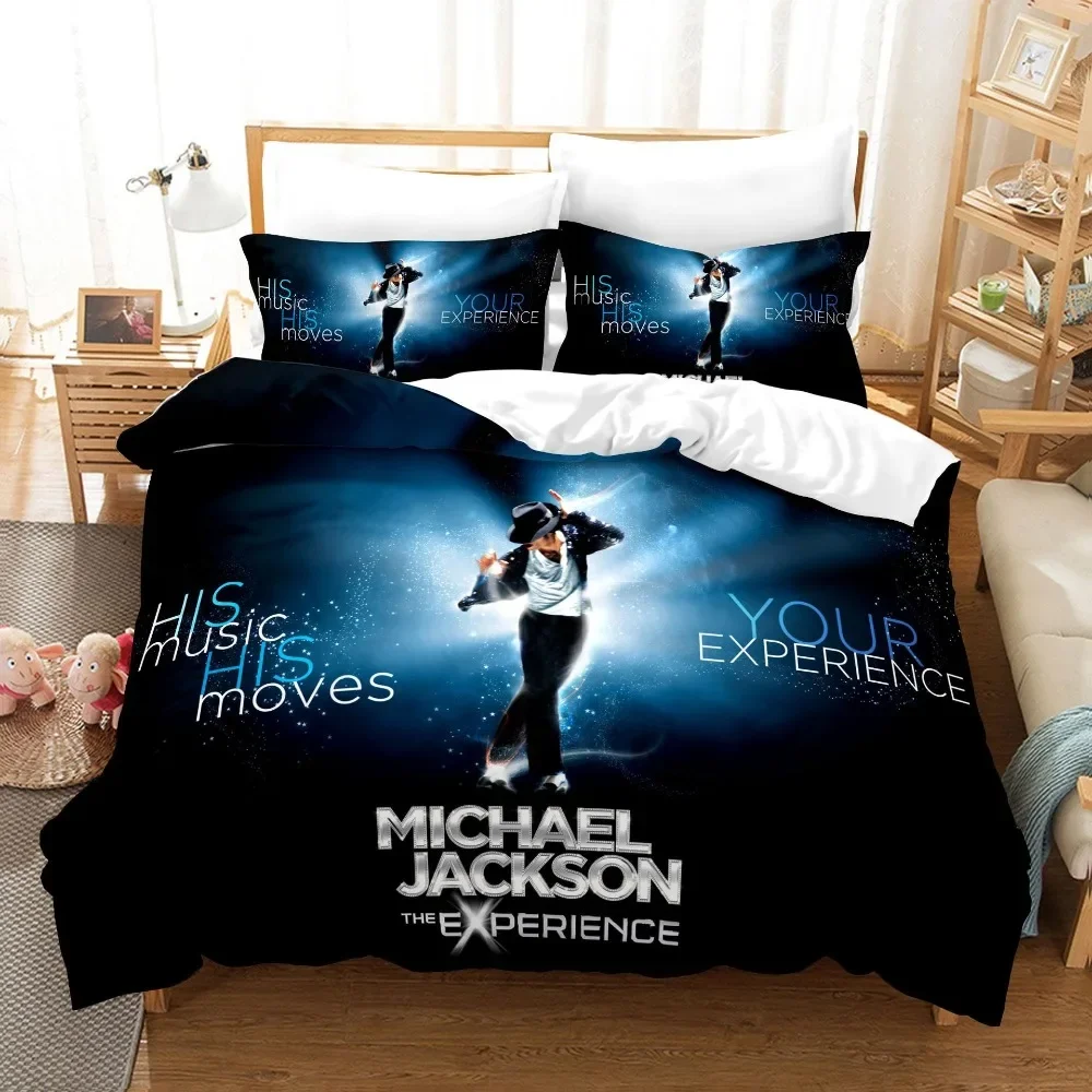 3D-gedrucktes Michael Jackson Bettwäsche-Set, Bettbezüge, Kissenbezüge, Tröster, Bettwäsche-Set, Bettwäsche, Textil, Zuhause, Königin, König, Einzelbett – Detail 12