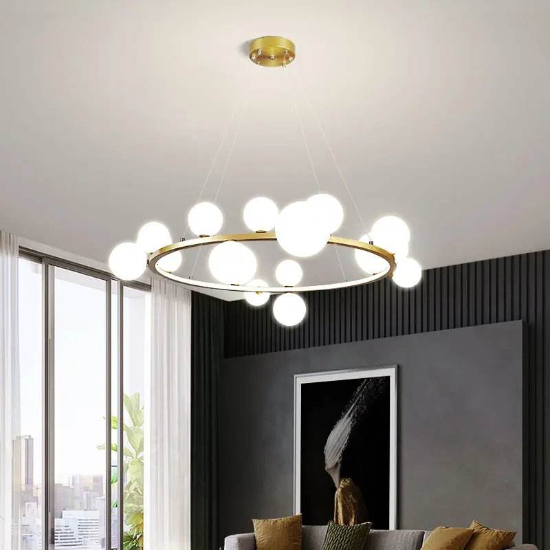 Transparent Glass Bubble Chandeliers Living Room Lighting Fixtures Kitchen Dining Bedroom Hang Lamp G9 Bulb Good Packaging