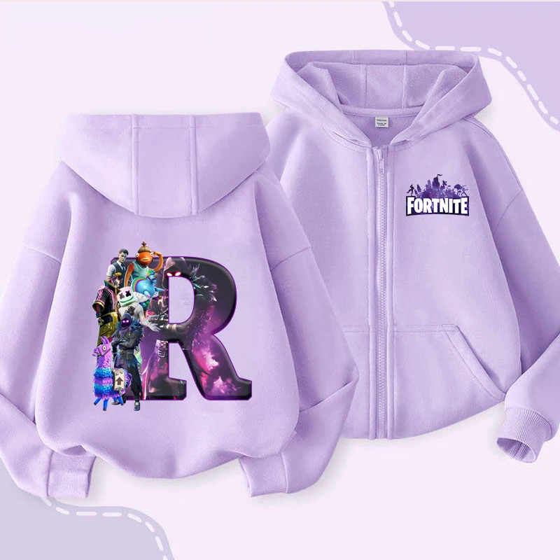 2026 Fortnites Felpe con cappuccio Abbigliamento per bambini Gioco Fortezza Notte Bambini Ragazze Ragazzi Felpa con cerniera Felpa con cappuccio Baby Casual Top