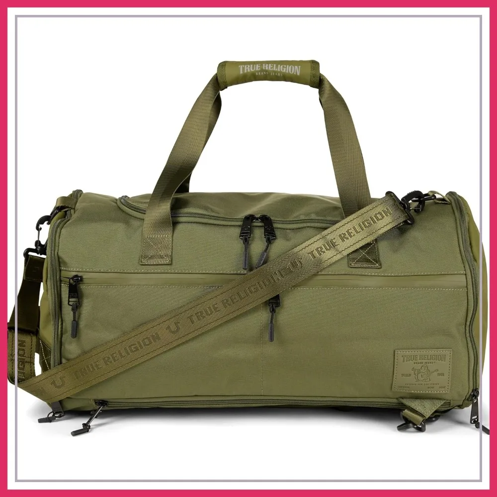 

Convertible Duffel Bag for Travel - Large Gym Backpack, Carry On Weekender with 16" Laptop Sleeve, Clothes and Shoe Compartment