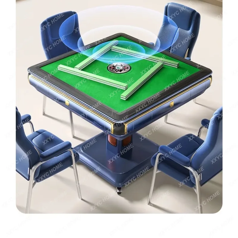 XXAutomatic Household Folding Heating Electric Bass Mahjong Table Five-Piece Set