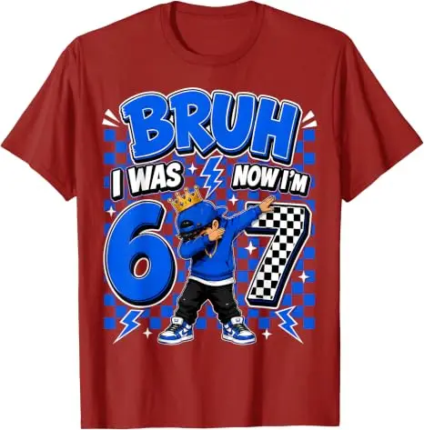Modekleidung für 7-jährige Jungen, Bruh, ich war 6, jetzt bin ich 7, Dabbing 7. Geburtstag Jungen Sechs-Sieben T-Shirt, Humorvolles 67 Spruch-T-Shirt Geschenke – Detail 9