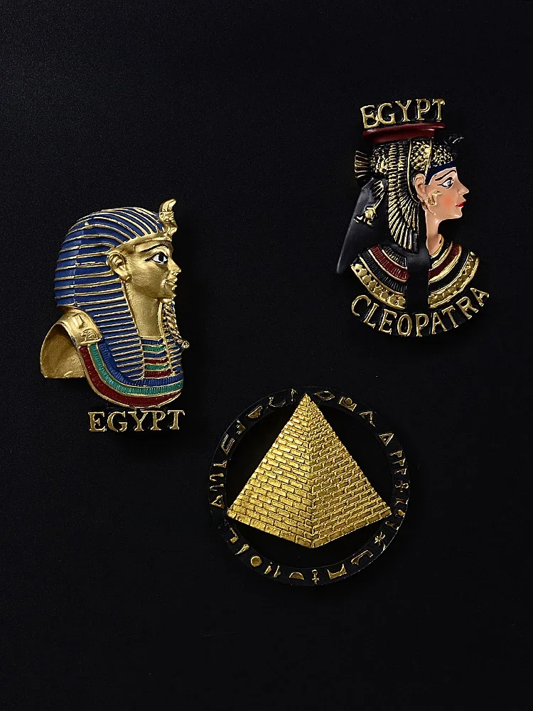Mysterious Egypt Tourist Refrigerator with Pyramid Sticks Pharaoh Cleopatra Sphinx 3D Magnetic Refrigerator Decoration