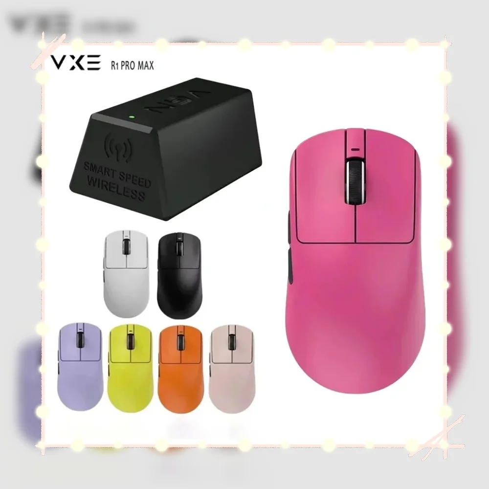

Беспроводная игровая мышь VXE Dragonfly R1 Pro Max, легкая игровая мышь Paw3395, 2 кГц, интеллектуальная скорость X с низкой задержкой, Fps, подарок