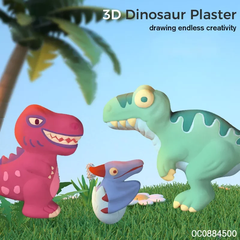 Bambola dipinta in gesso fai-da-te Kit da colorare per pittura embrione bianco Giocattolo per dinosauri per bambini, Regali di compleanno per ragazzi e ragazze per bambini dai 3 anni in su